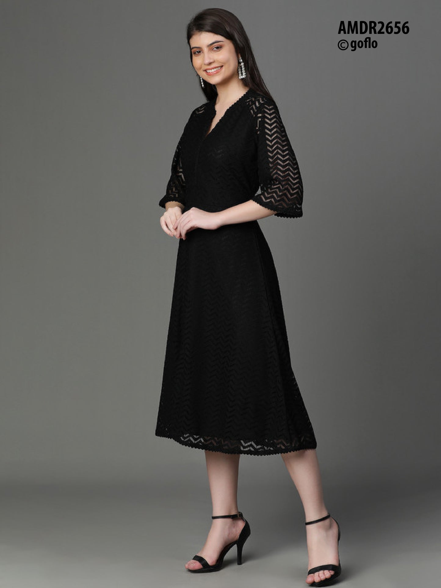 Cotton Net Dress with lining