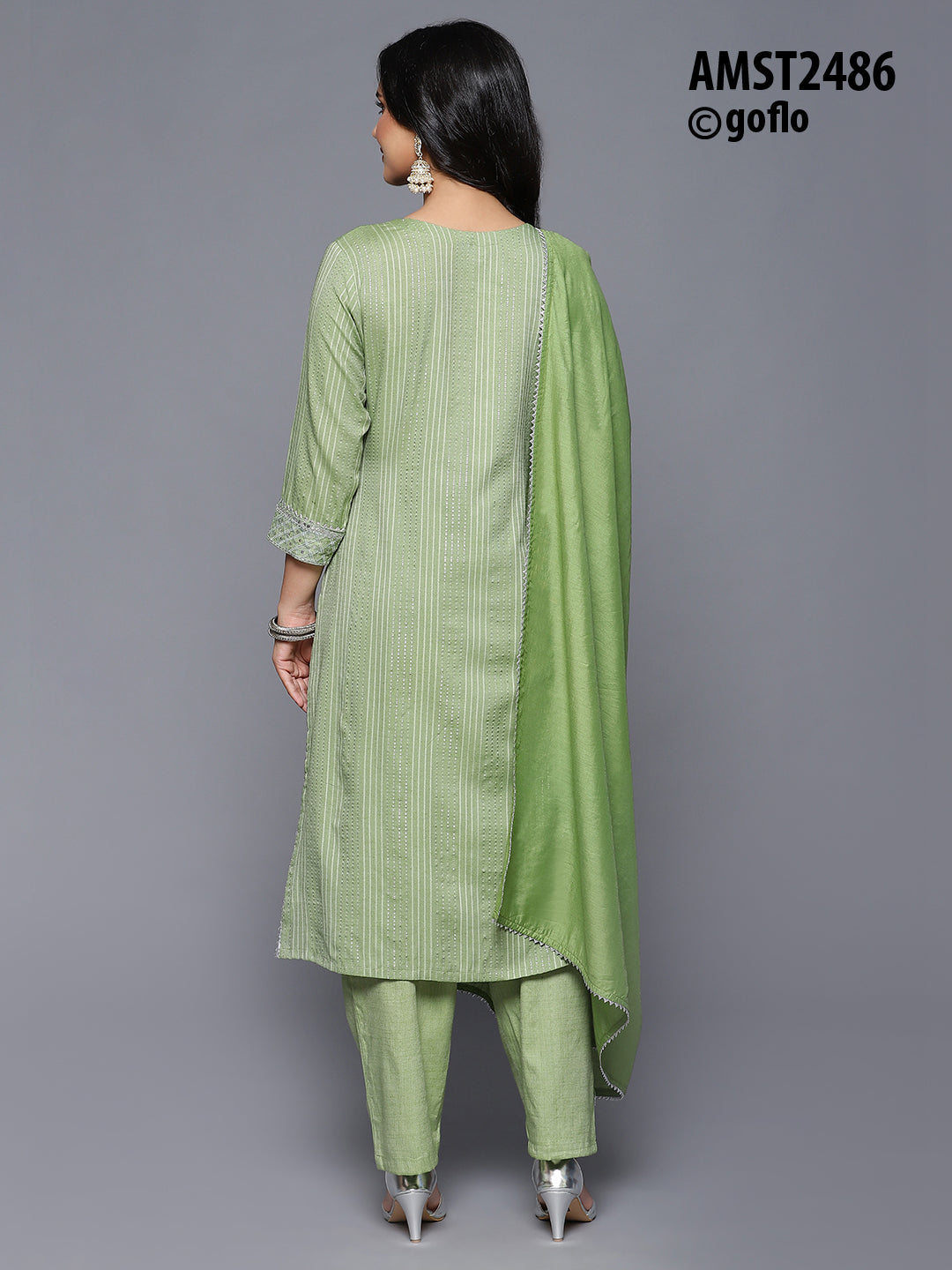 Rich Linen Lurex Kurta having Detailed Embroidery