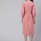 Pink Ethnic Printed Flared Dress