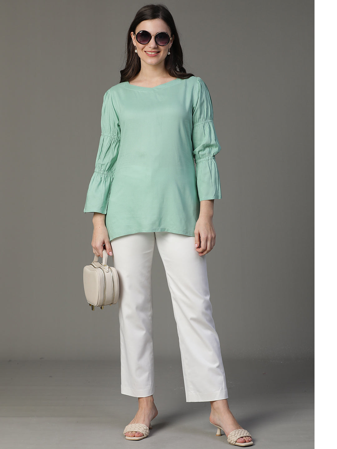 Rayon Top with fancy bamboo sleeves