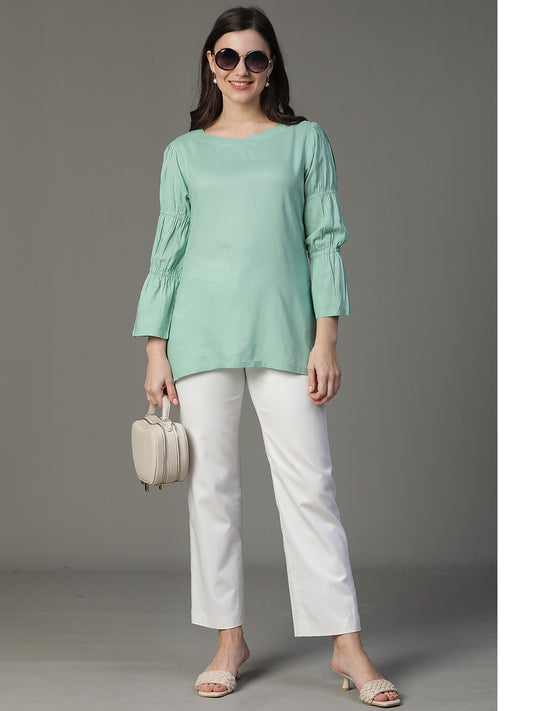 Rayon Top with fancy bamboo sleeves