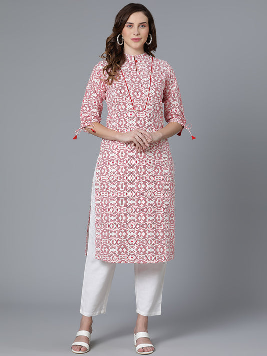 Cotton Printed Kurta with Pull String