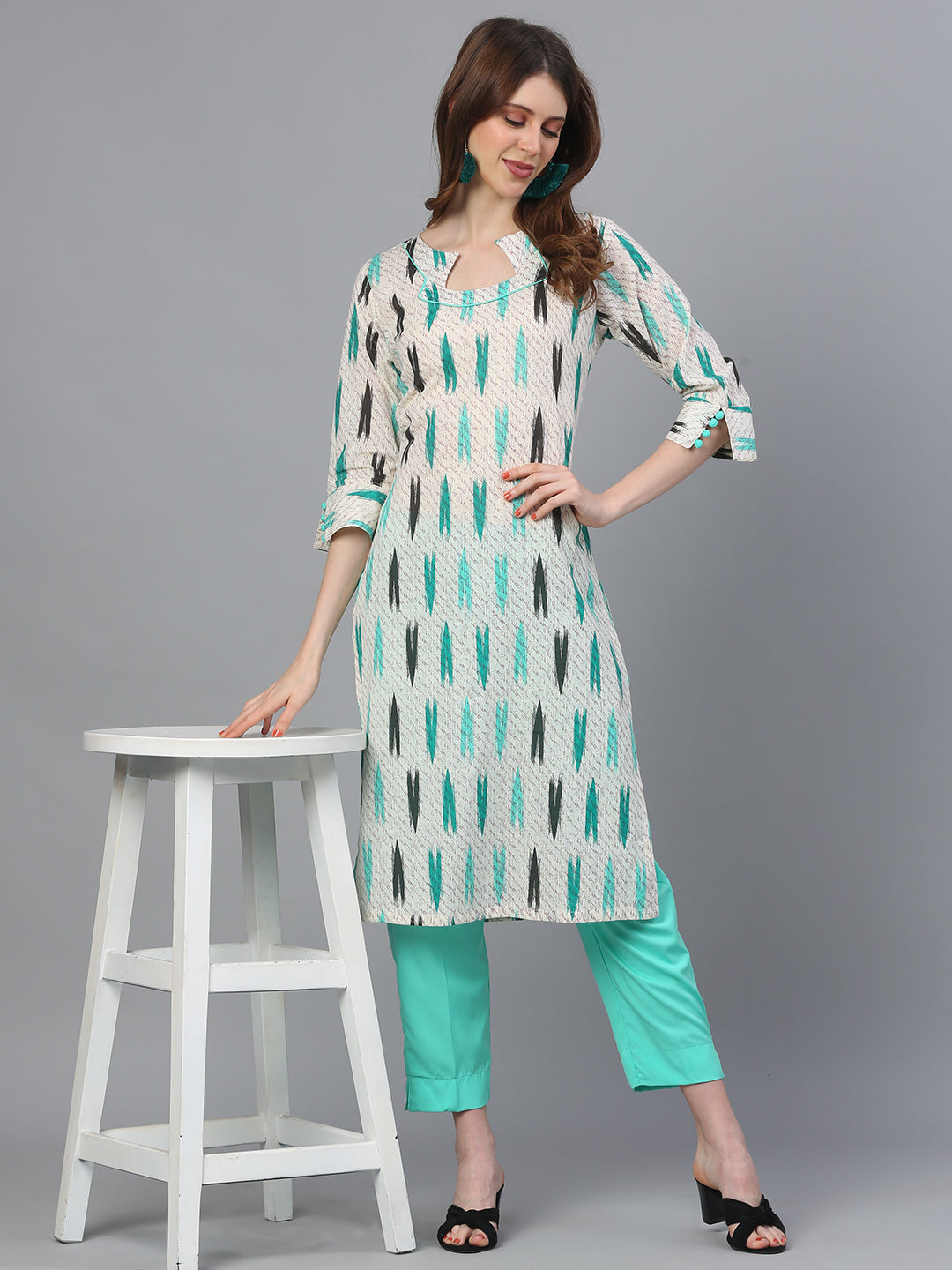 Cotton Ikkat Print Kurta