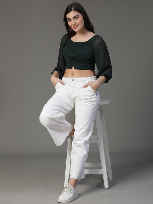 Chiffon Doby Crop Top